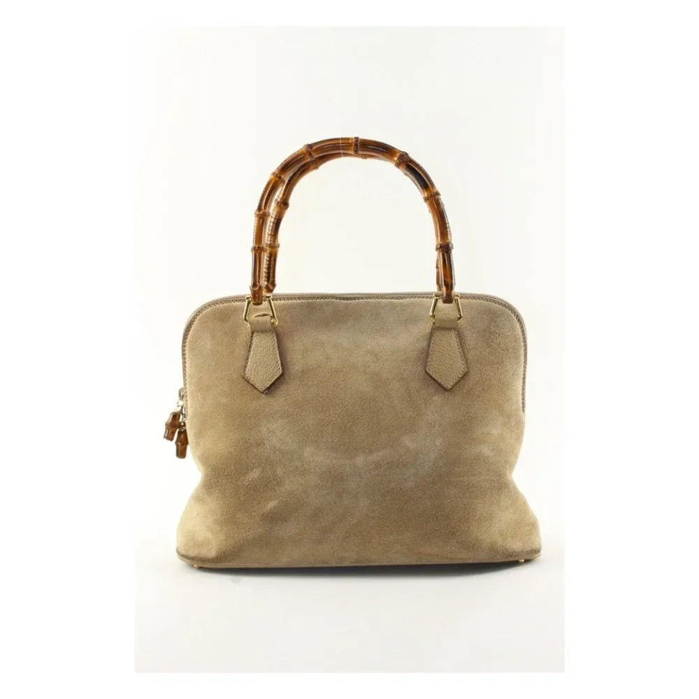GUCCI Beige Suede Bamboo Dome 1GK1226K